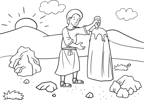 Jacob Anoints The Baetylus Stone With Oil Coloring Page